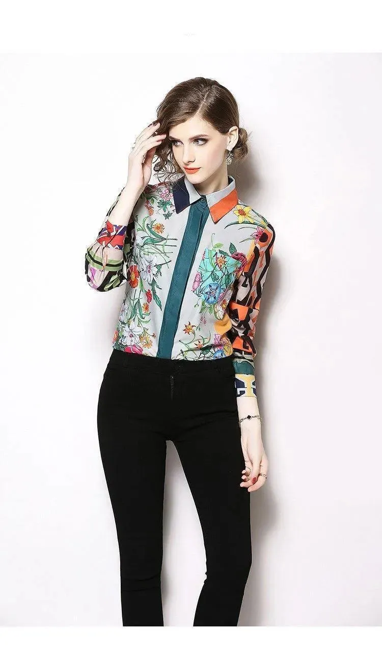 Floral Silk Shirt For Women