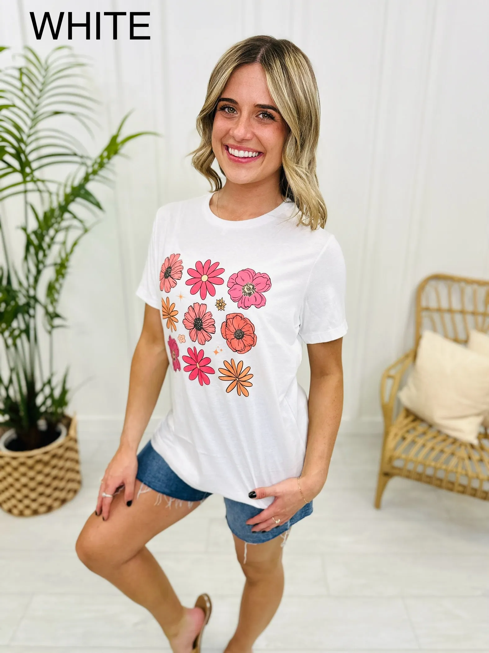 Floral Summertime Graphic Tee- Multiple Colors!