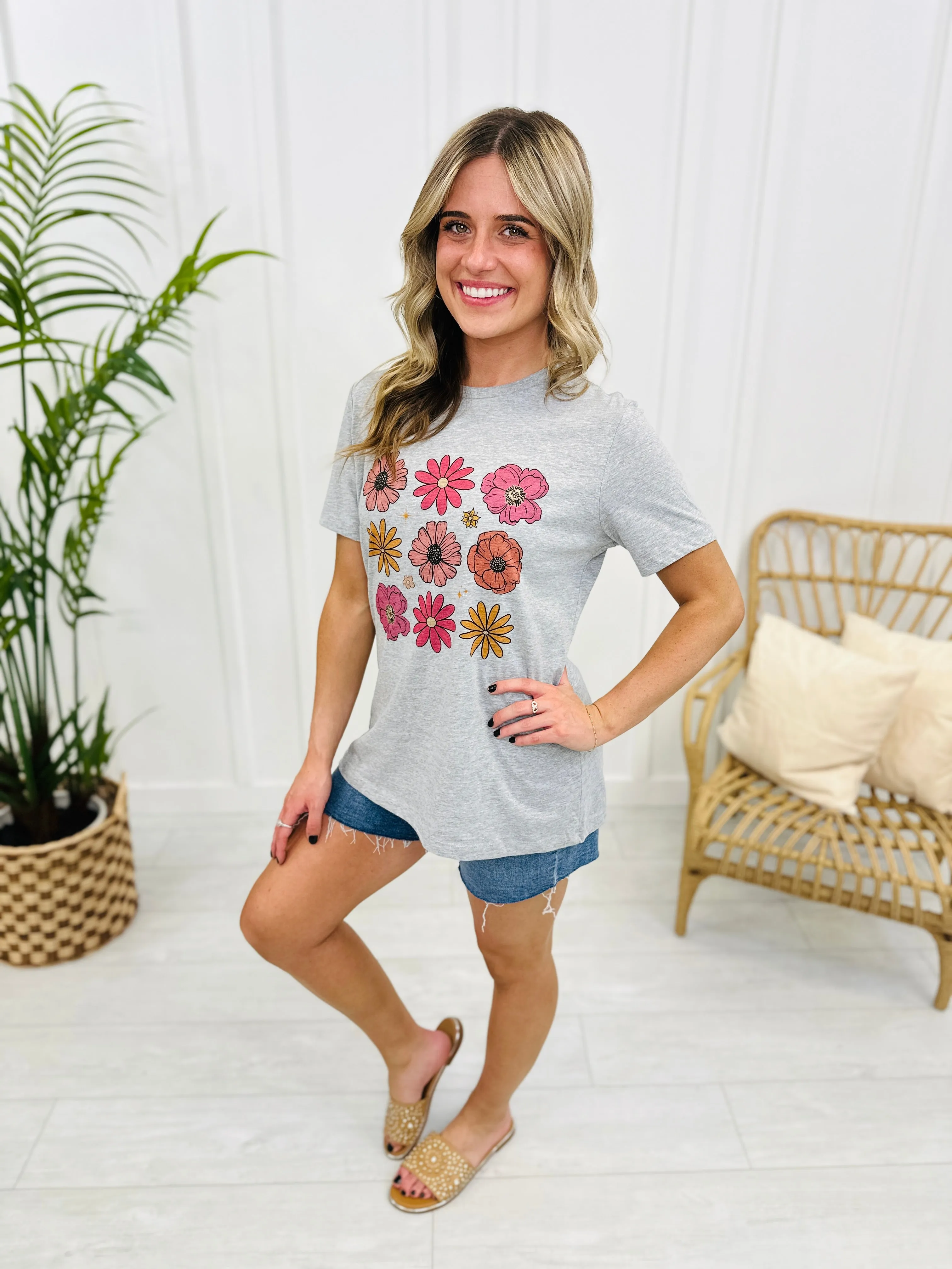 Floral Summertime Graphic Tee- Multiple Colors!