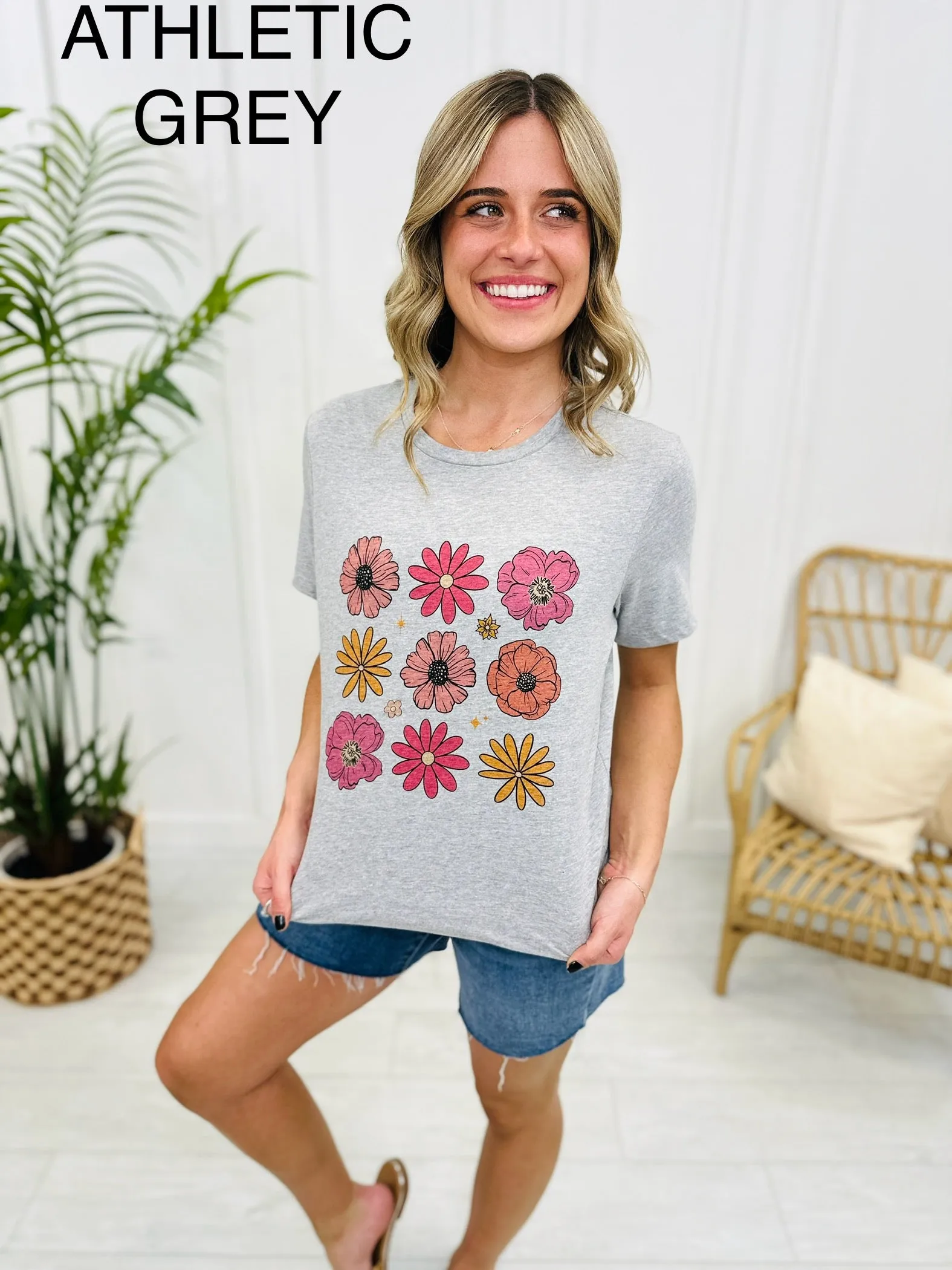 Floral Summertime Graphic Tee- Multiple Colors!