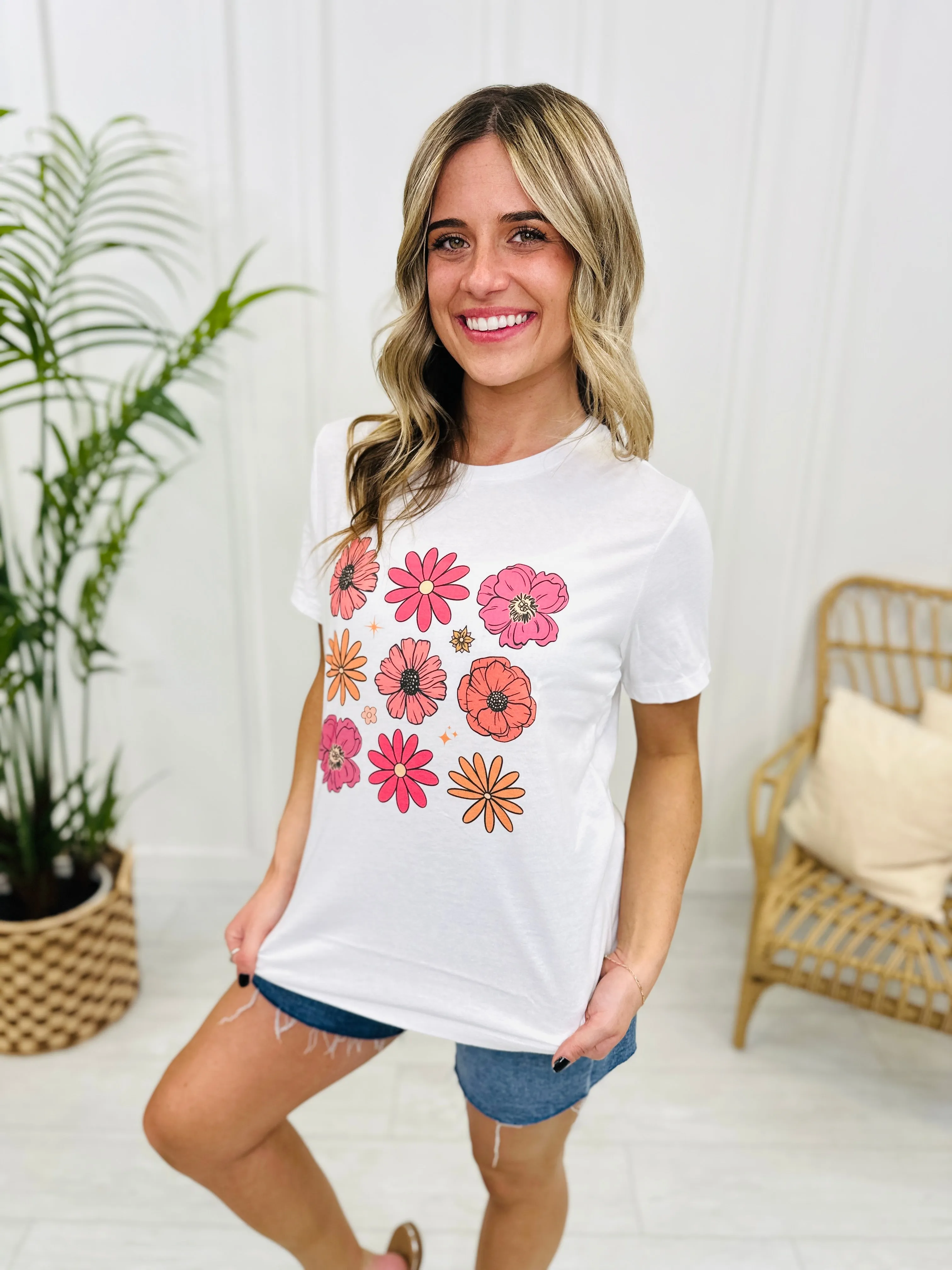 Floral Summertime Graphic Tee- Multiple Colors!