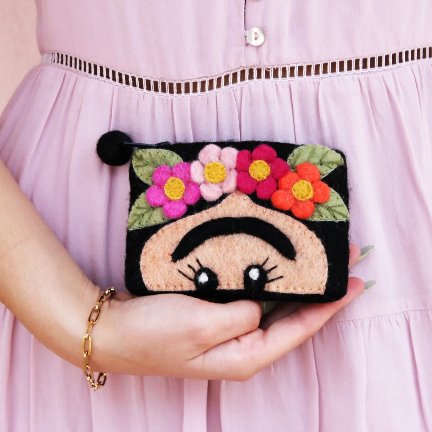 Frida Kahlo Felt Coin Purse