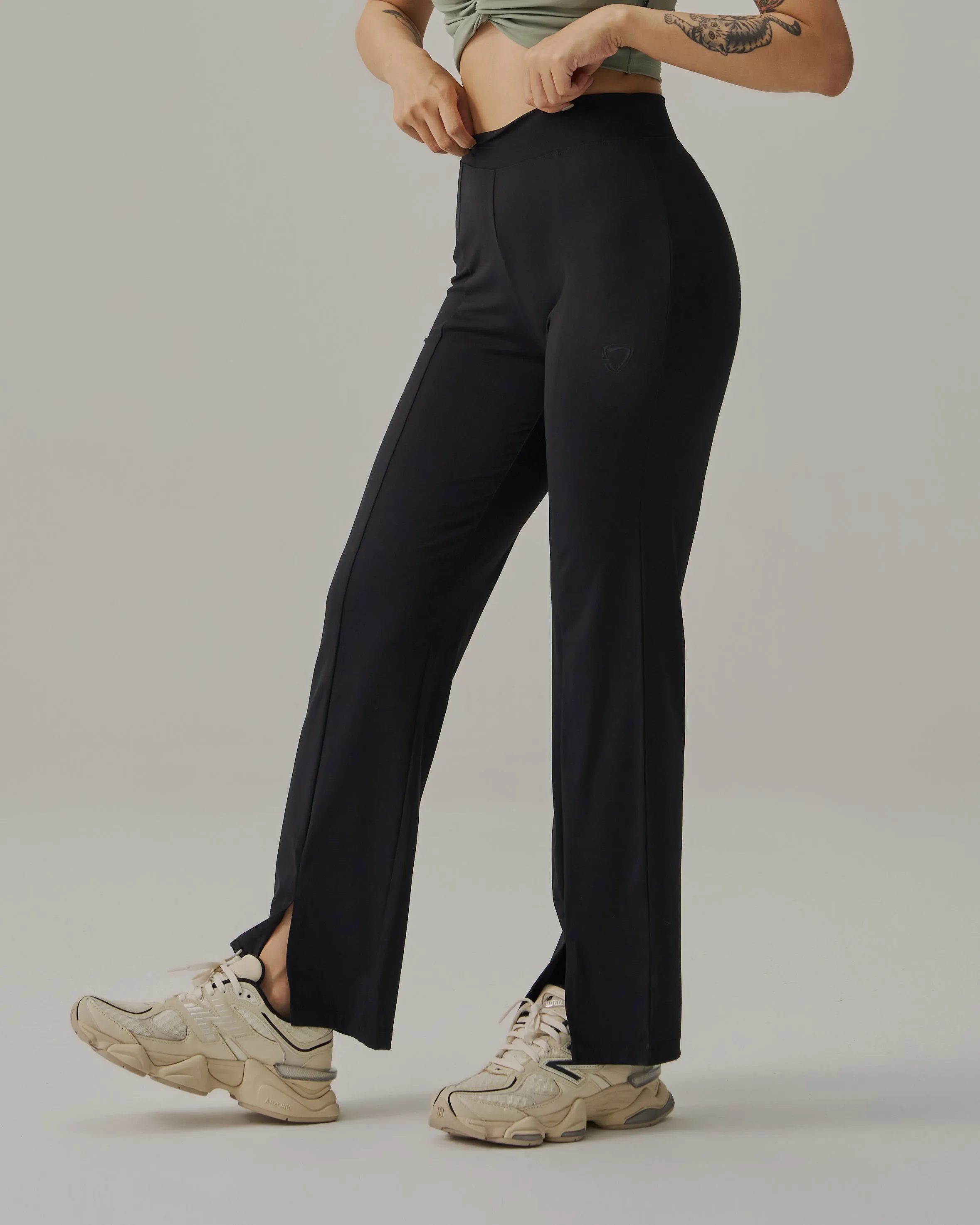 Front Slit Wide Leg Pant