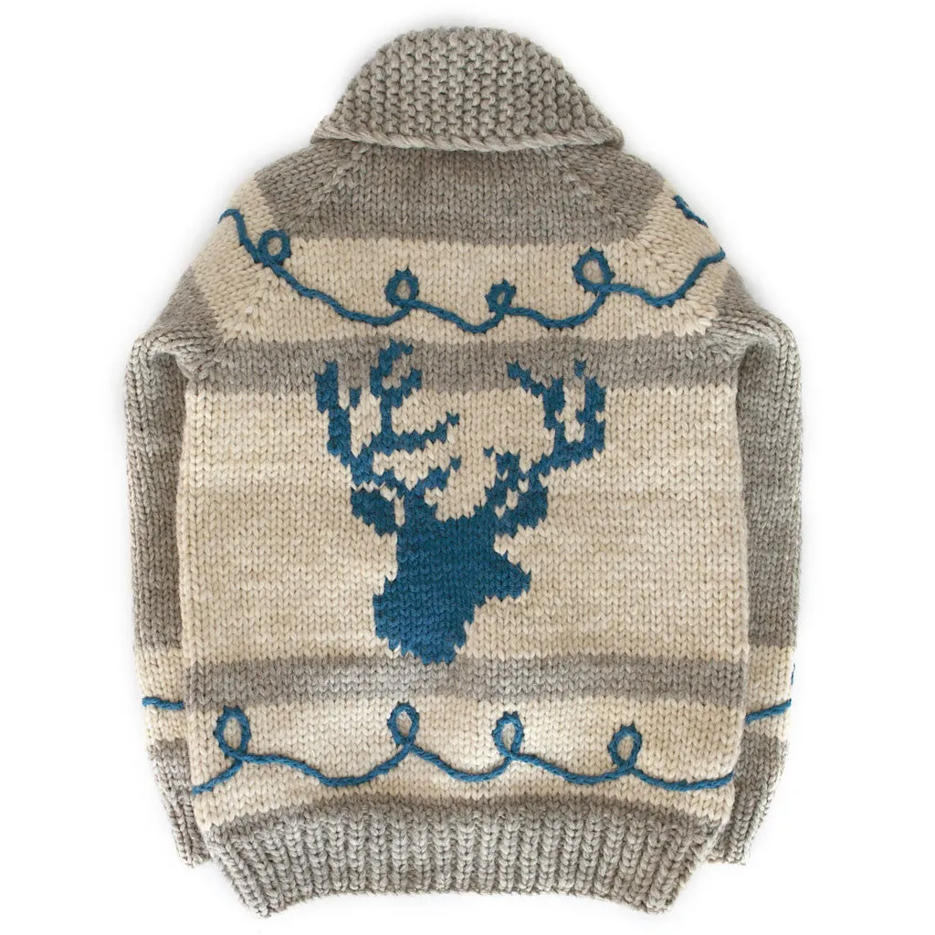 Graphic Deer Head - Teal Blue