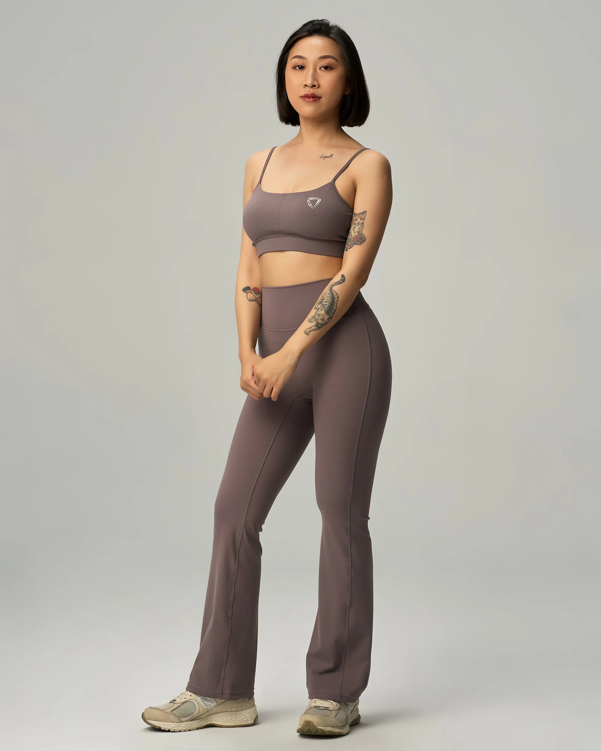 High-Waist Peach Mini-Flared Pant