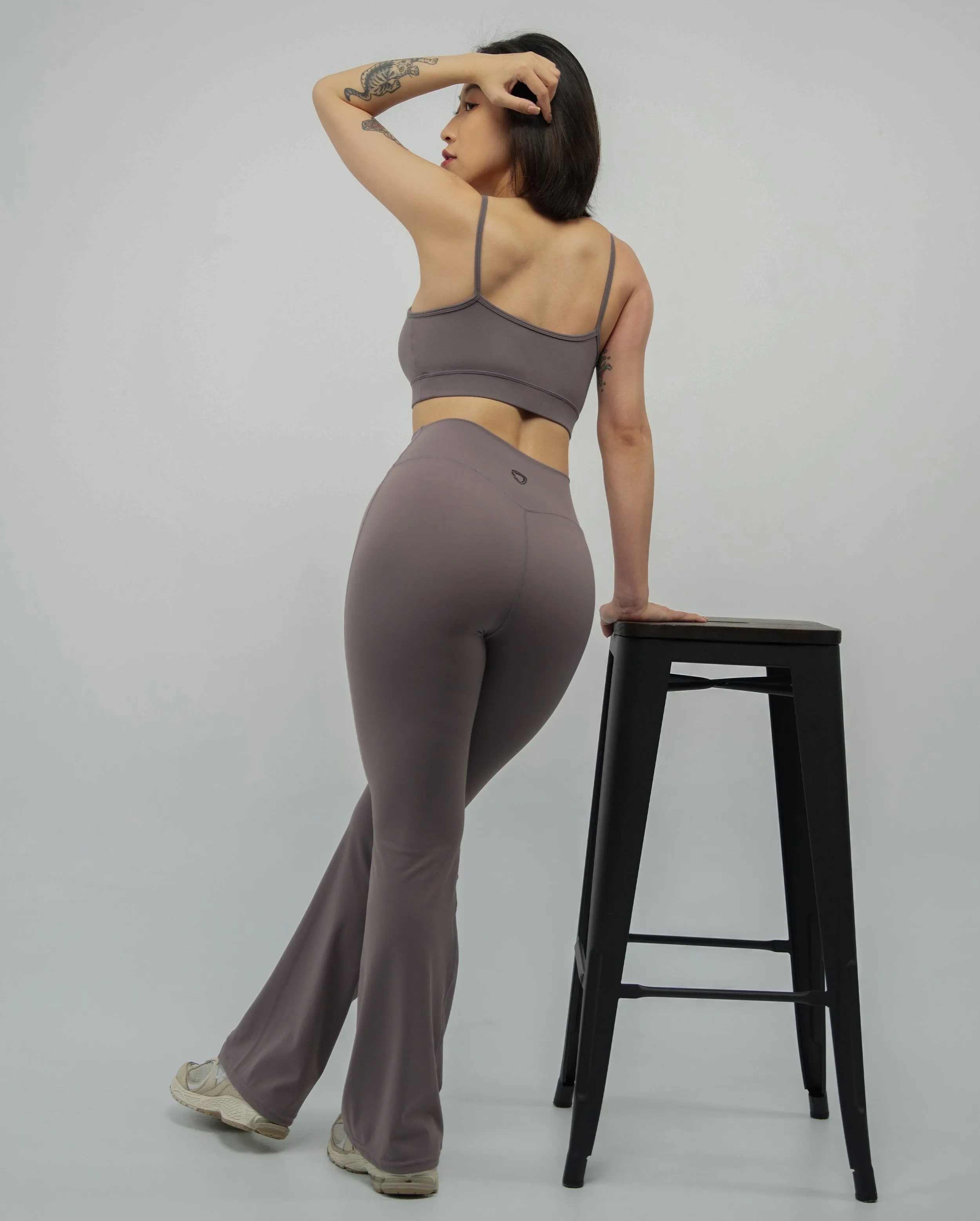 High-Waist Peach Mini-Flared Pant