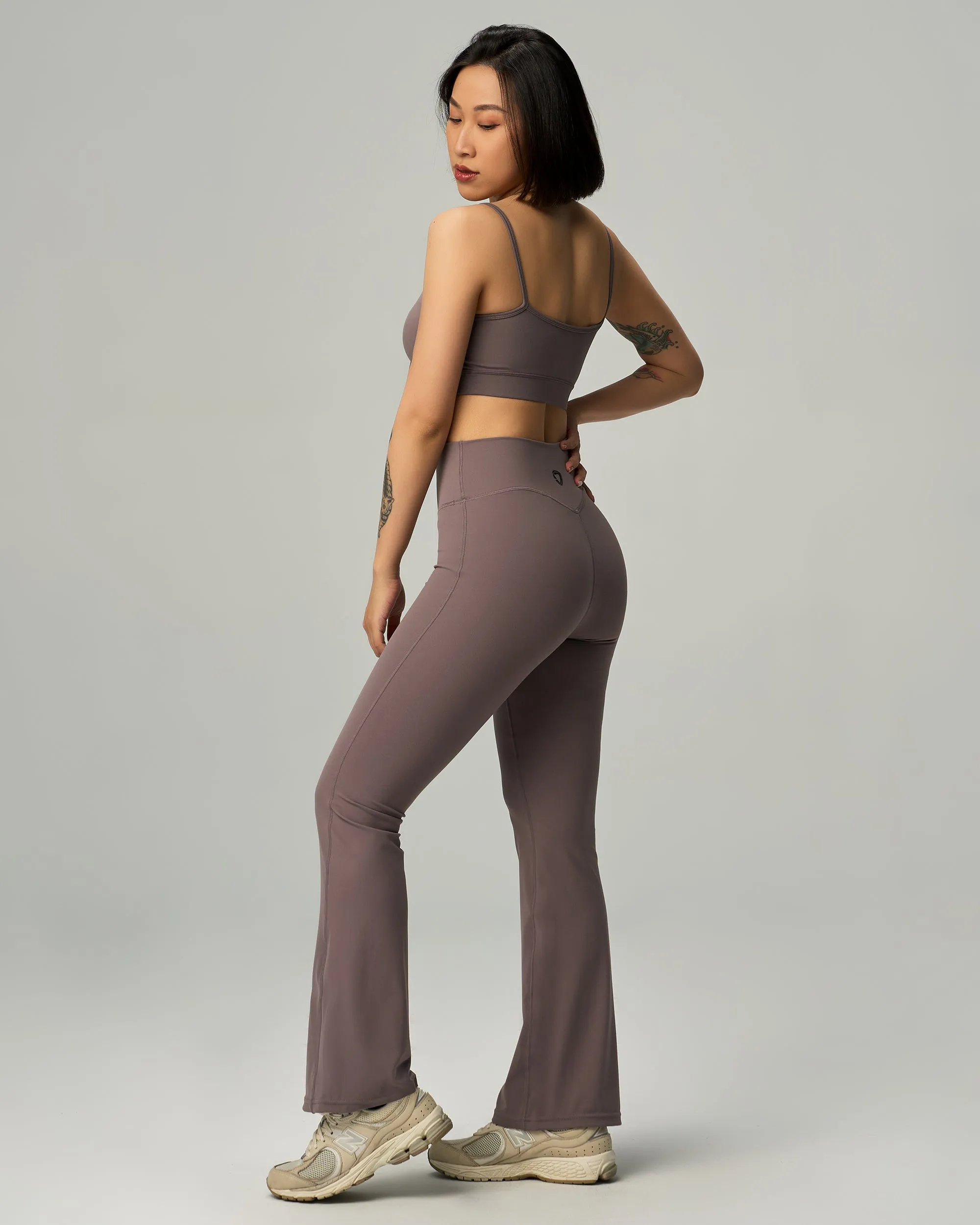 High-Waist Peach Mini-Flared Pant