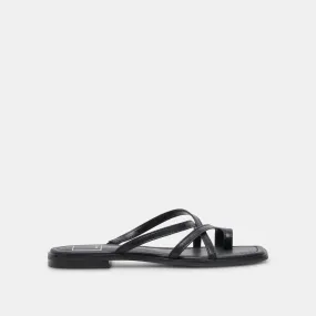 INDIGO SANDALS BLACK LEATHER