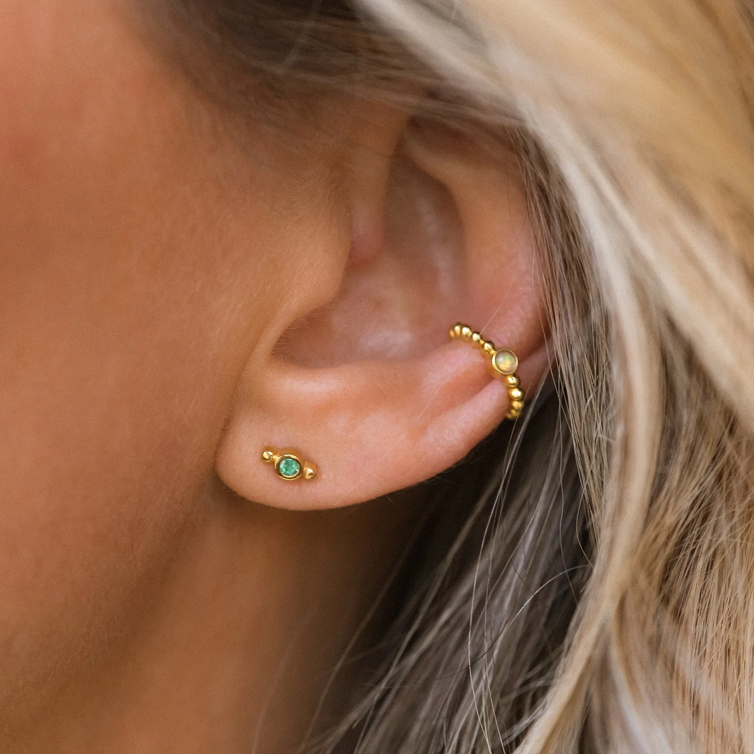 Isla Studs | 14k Gold & Emerald