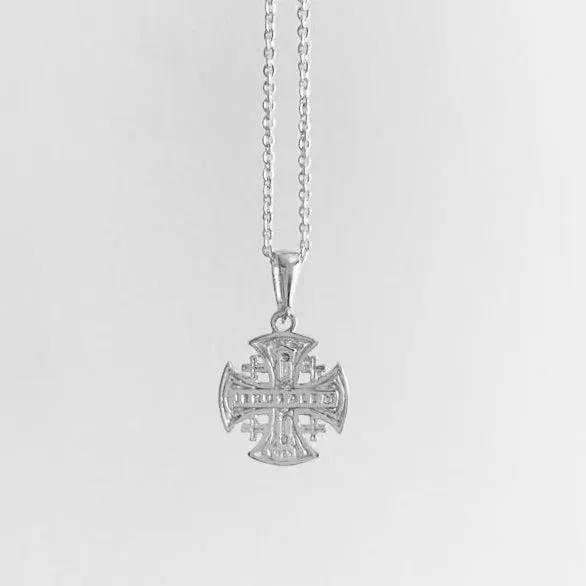 Jerusalem Cross Necklace - Silver