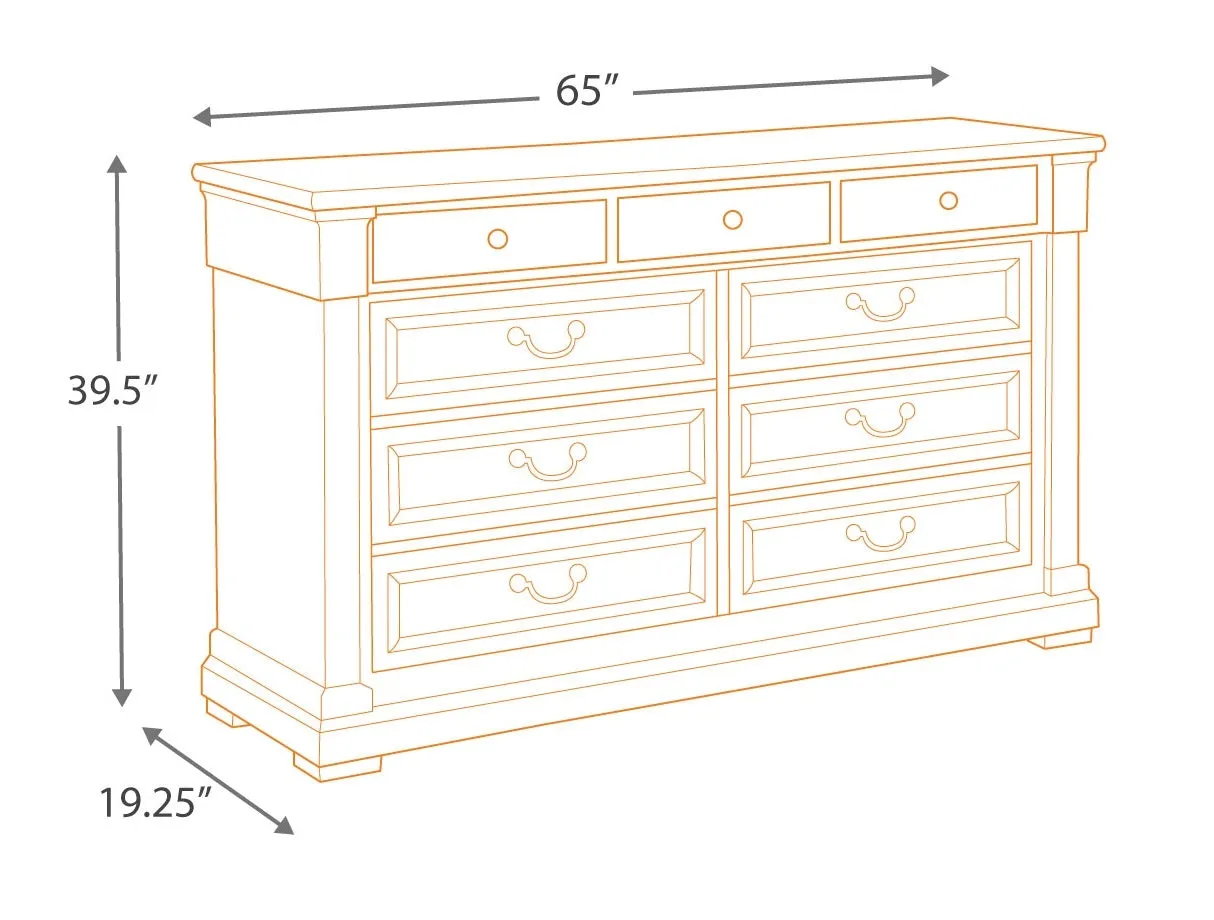 Kasaba Antique White Two Tone Dresser