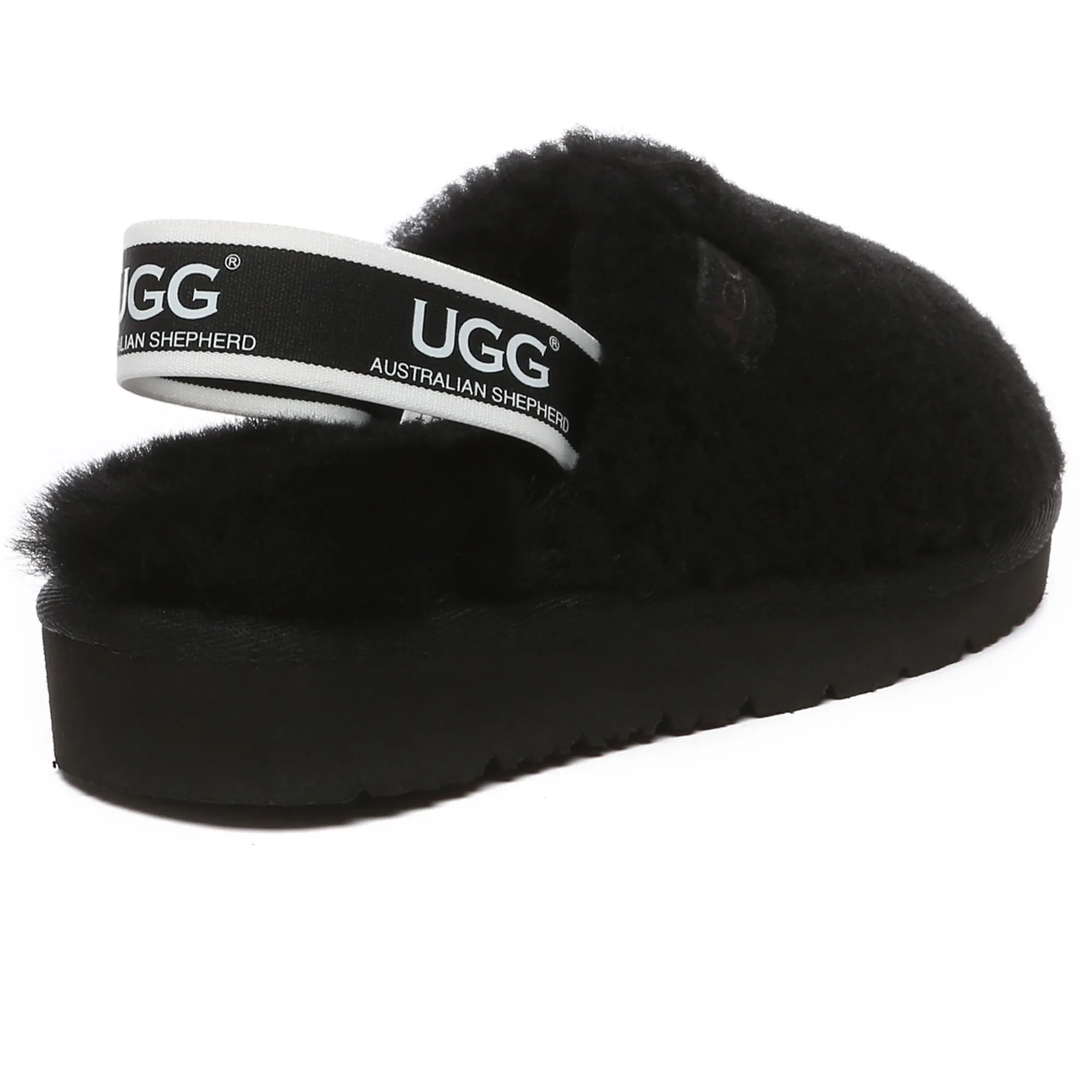 Kids Fluffy Slingback UGG Slippers