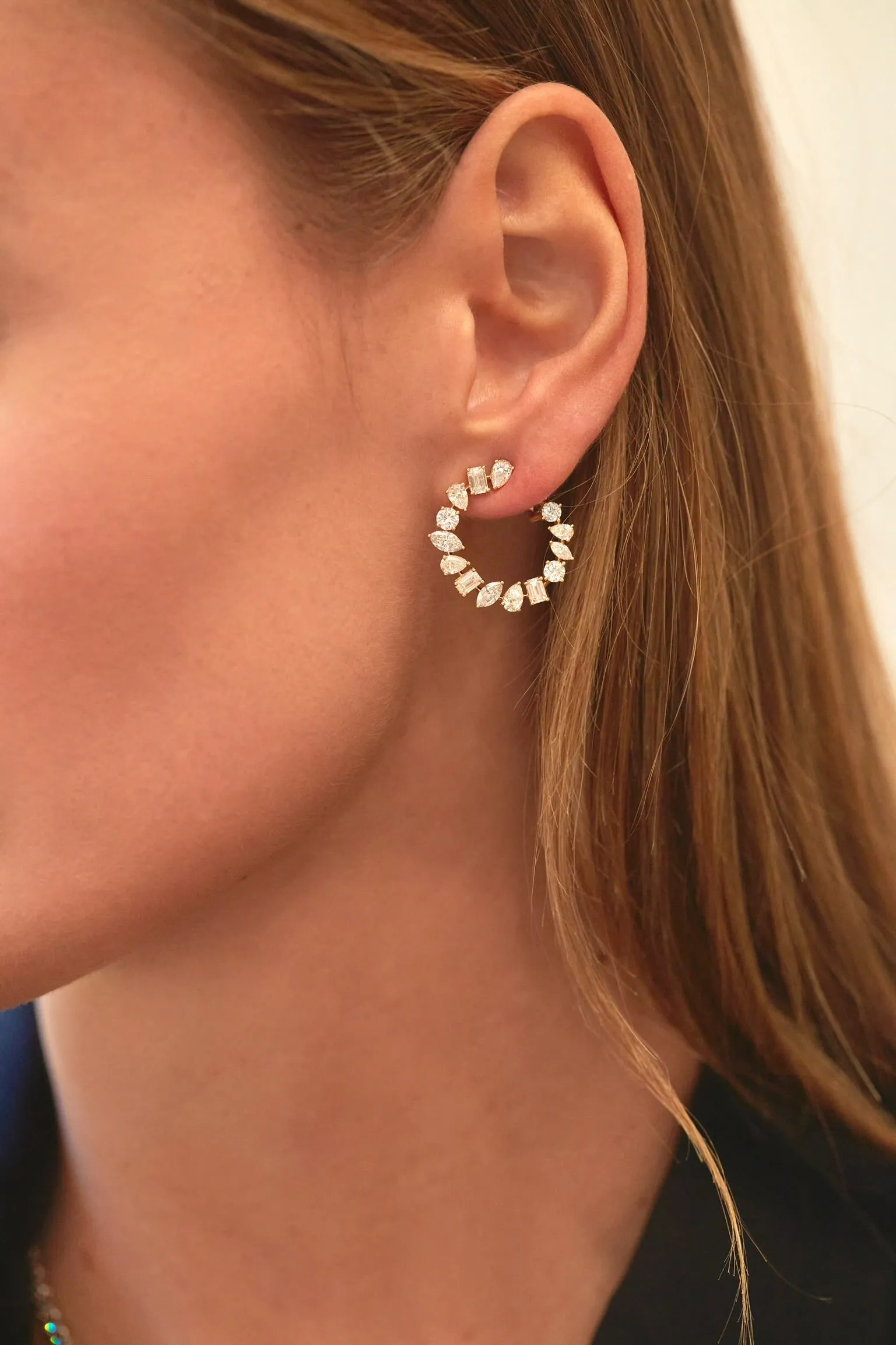 Large Multi-Shape Open Hoop Earrings