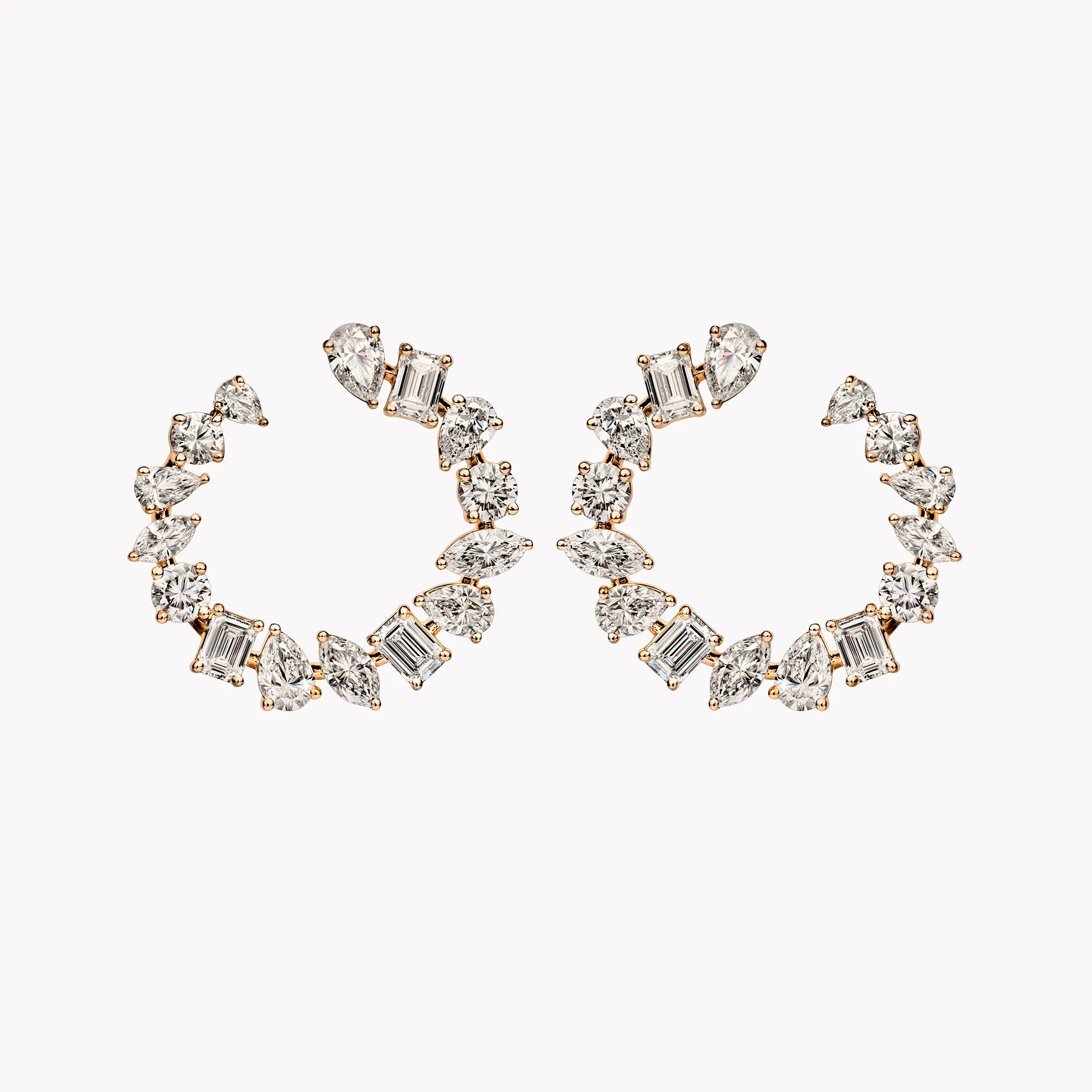 Large Multi-Shape Open Hoop Earrings