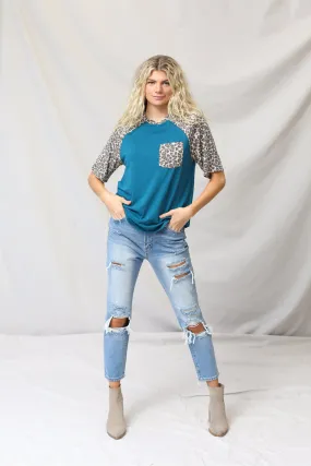 Leopard Raglan Top