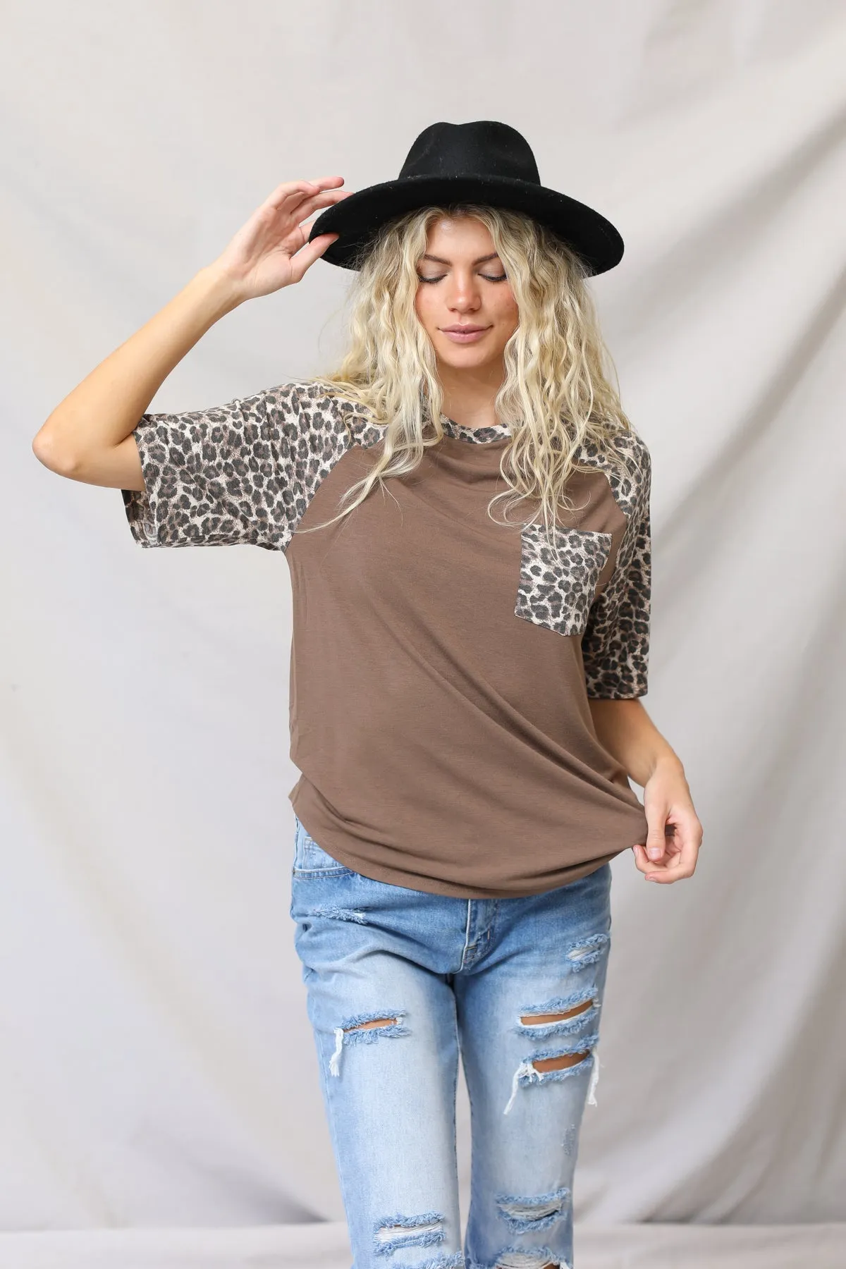 Leopard Raglan Top