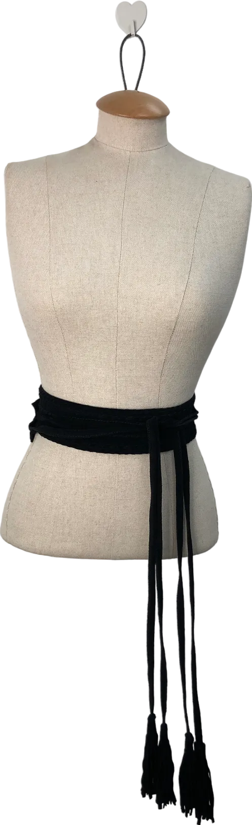 Maje Black Suede Waist Belt One Size