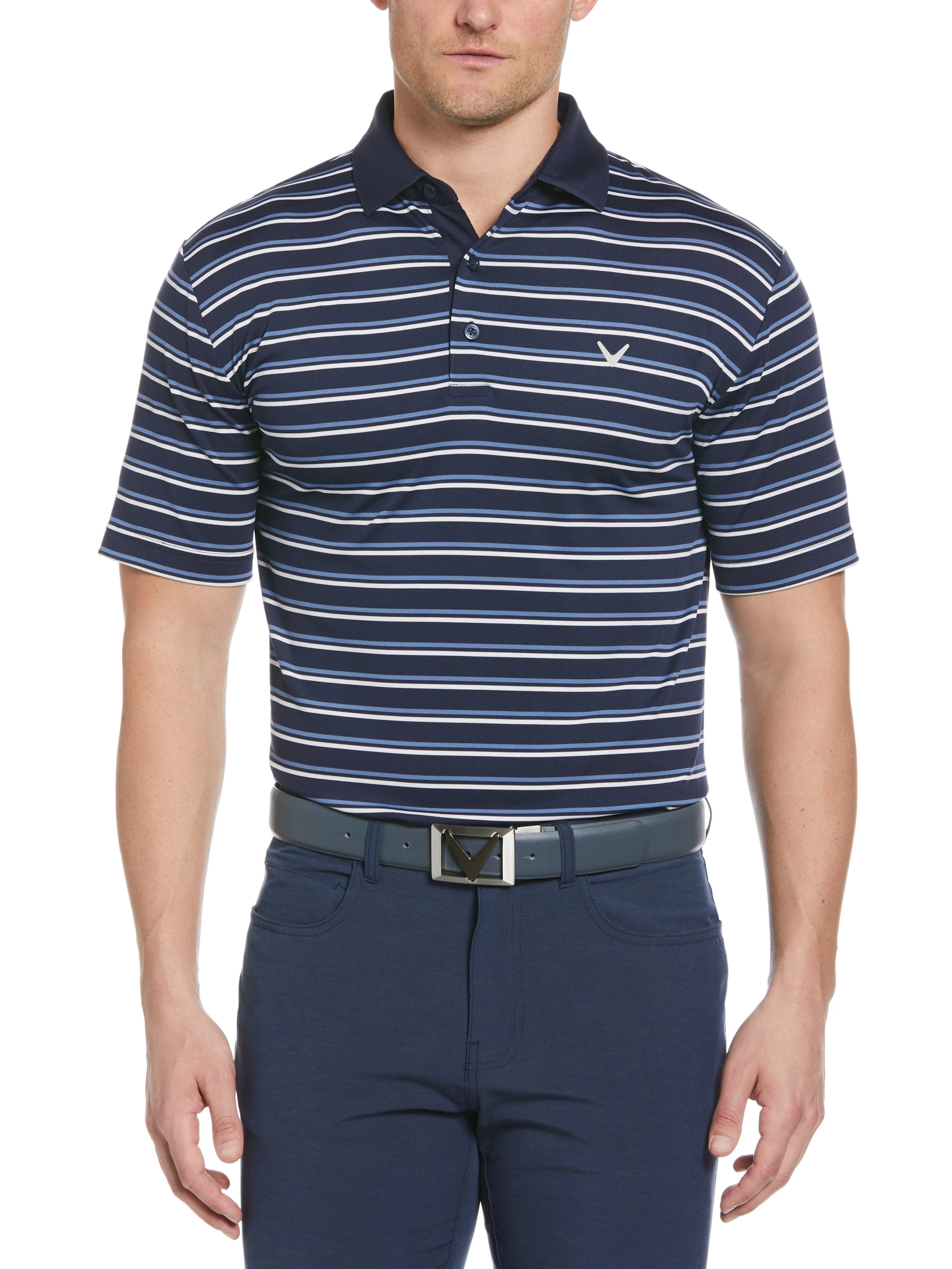 Mens Feeder Stripe Golf Polo