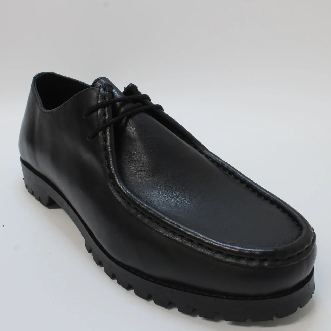 Mens Office Matlock Moccasin Toe Derby Black Leather