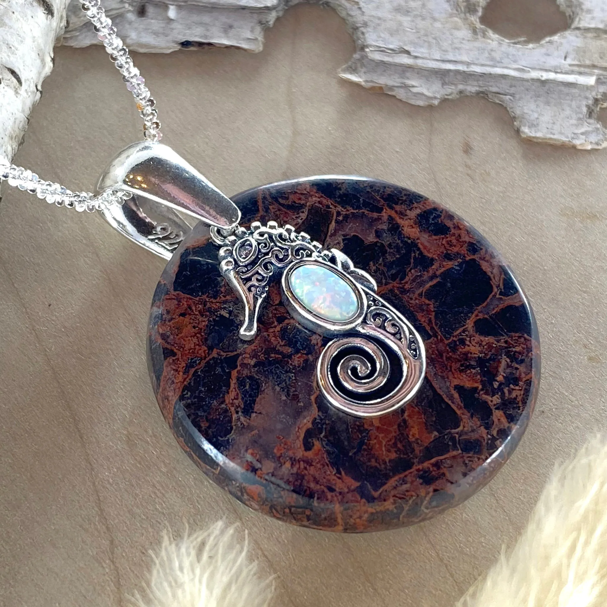 Painted Valley Agate Pendant Necklace