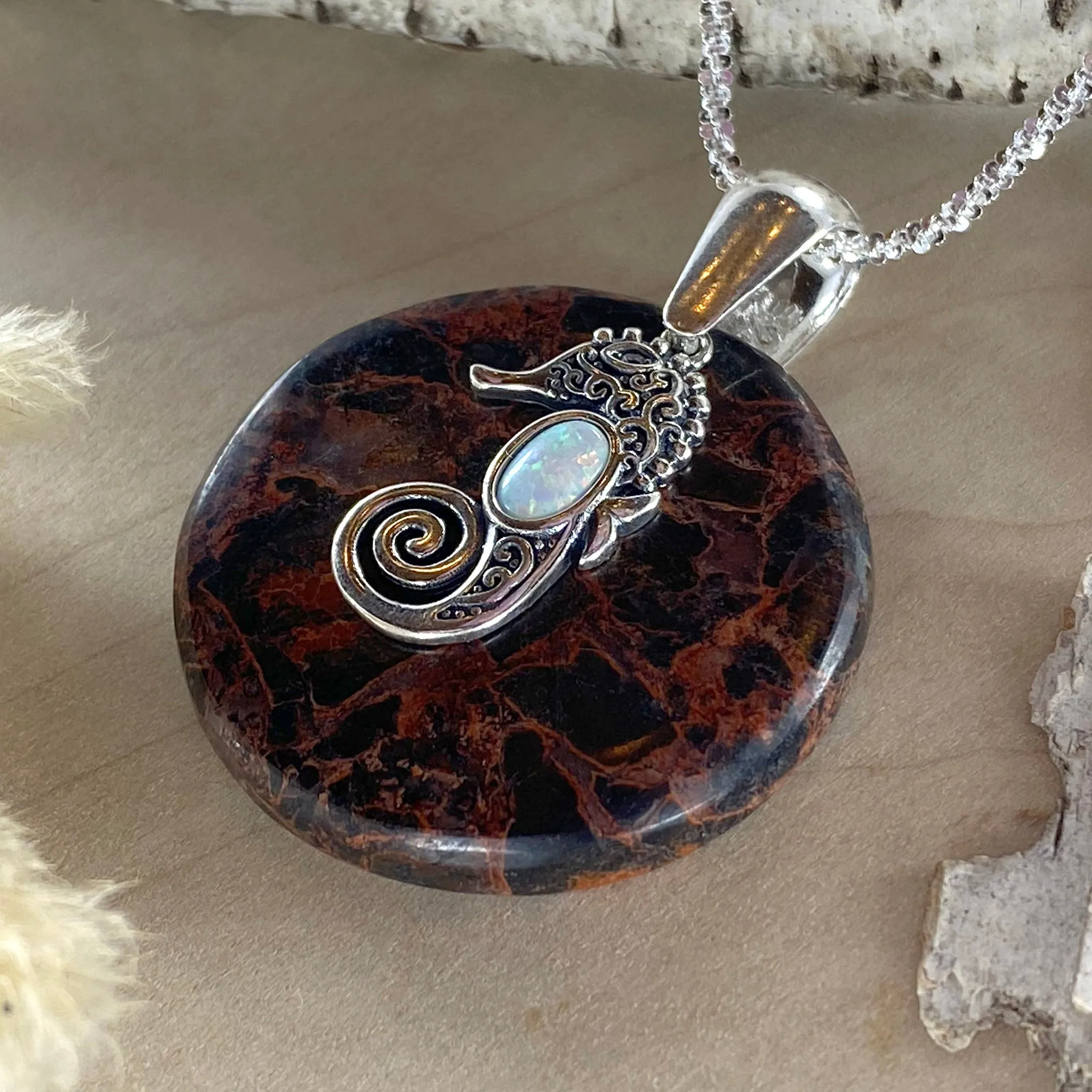 Painted Valley Agate Pendant Necklace