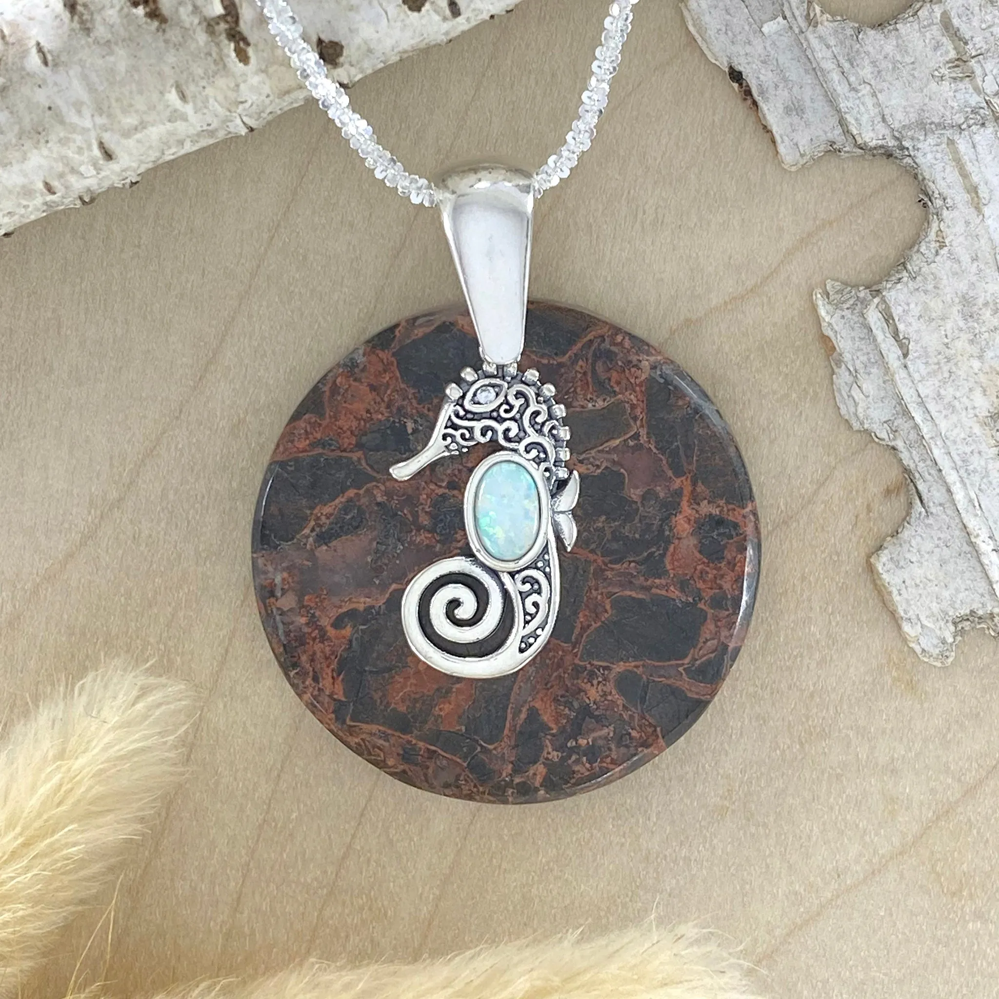 Painted Valley Agate Pendant Necklace