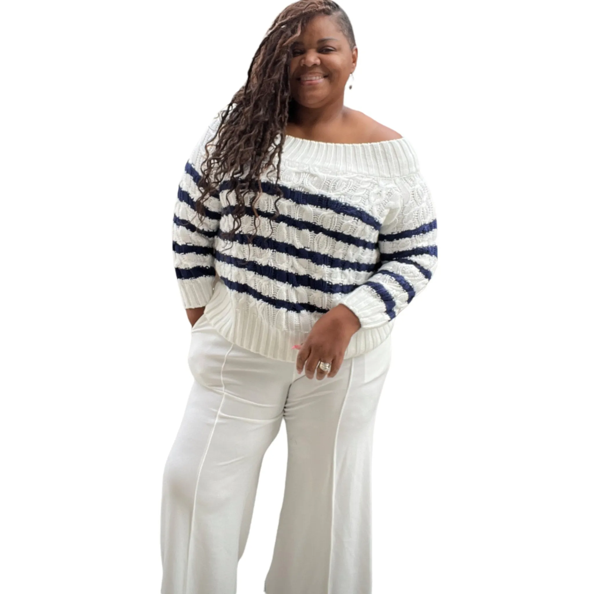 Plus Size Cable Knit Soft Plus Size Sweater