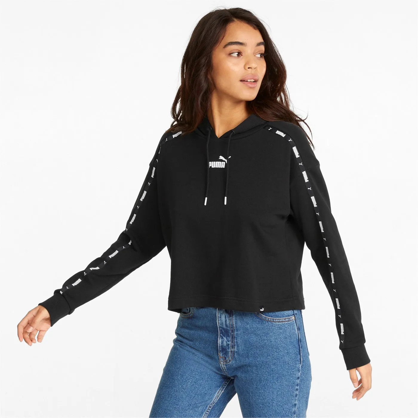 Puma Power Tape Cropped Hoodie TR 848431 01 black