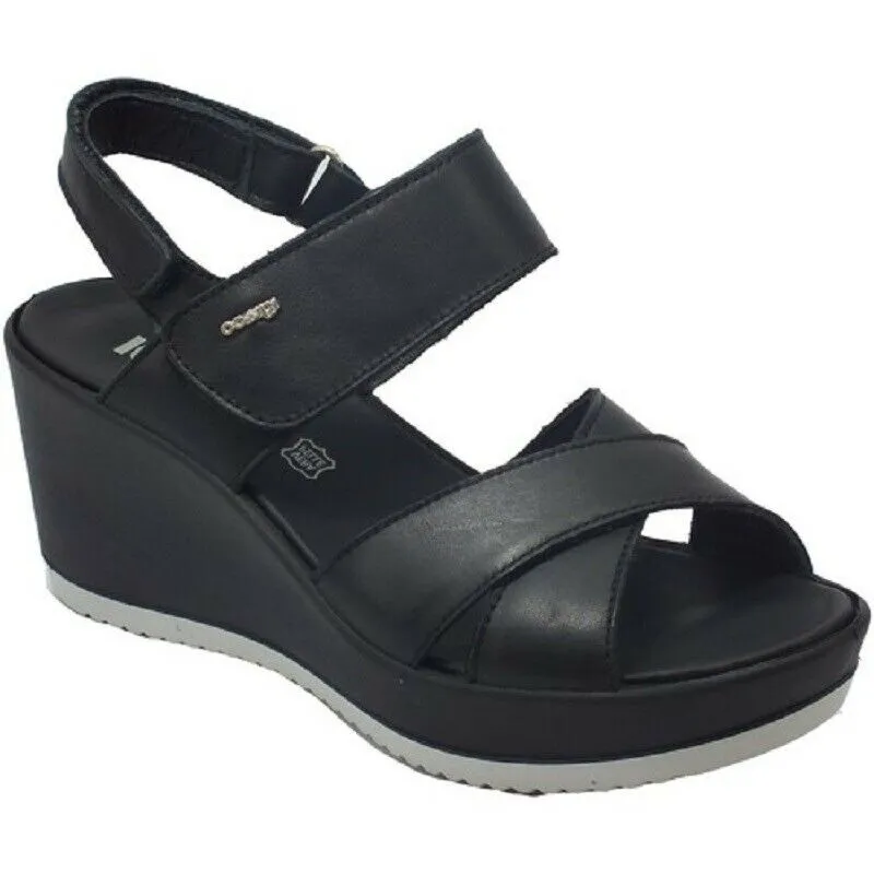 Scarpe da donna IGI&CO art. 5179500 sandalo nero con zeppa casual