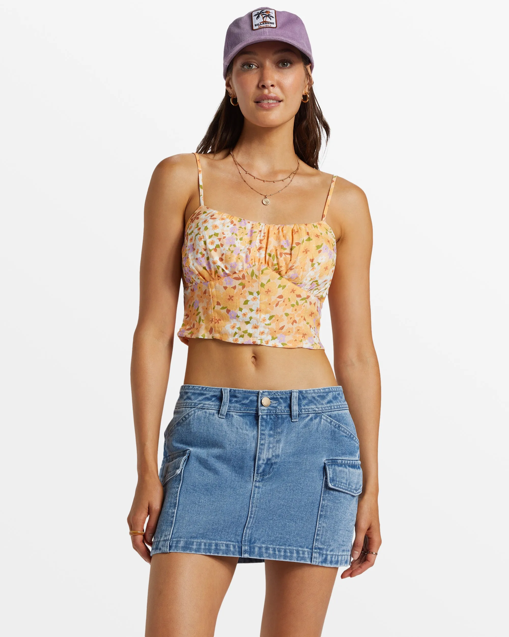 So Simple Cropped Cami Top - Peach Whip