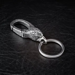 Stainless Steel Raven Head Keychain