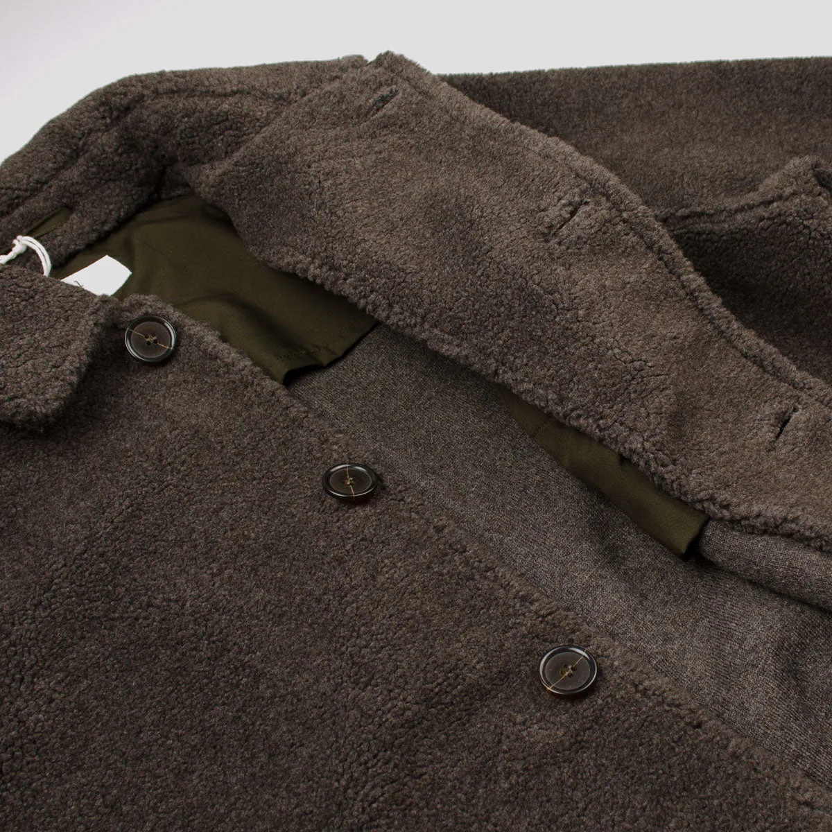 Universal Works - Short Overcoat Rocket Fleece - Brown