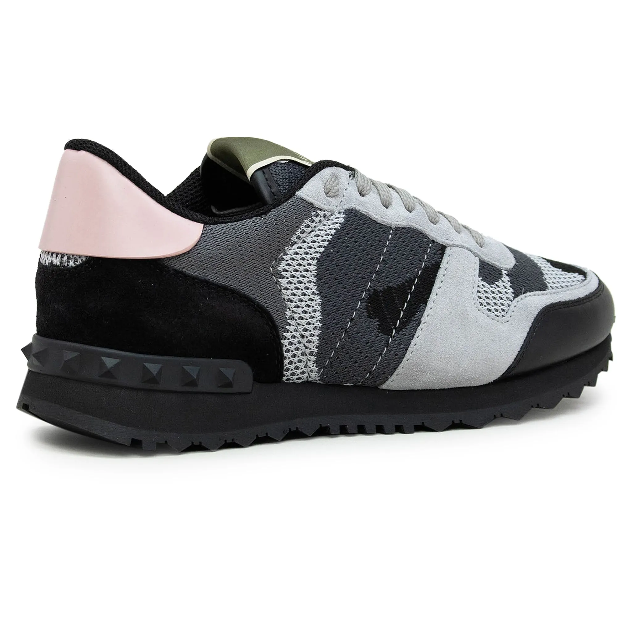 Valentino Rockrunner Camouflage Grey Black Pink Mesh Sneaker (W)