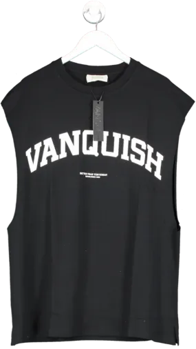 Vanquish Black Varsity Sleeveless T Shirt UK L