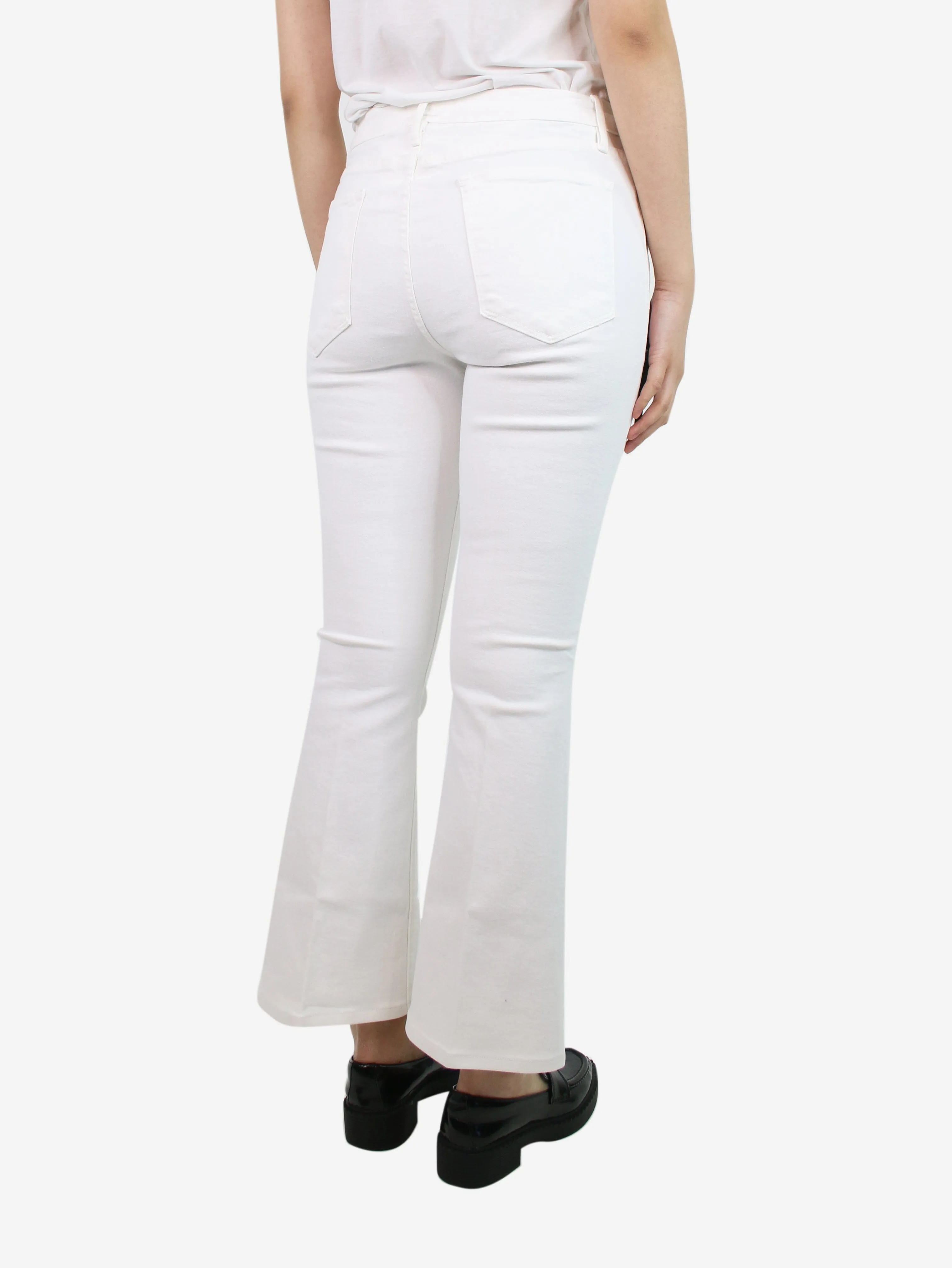 White high-rise flared jeans - size UK 12