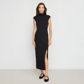 Yimei Mock-Neck Side-Slit Dress